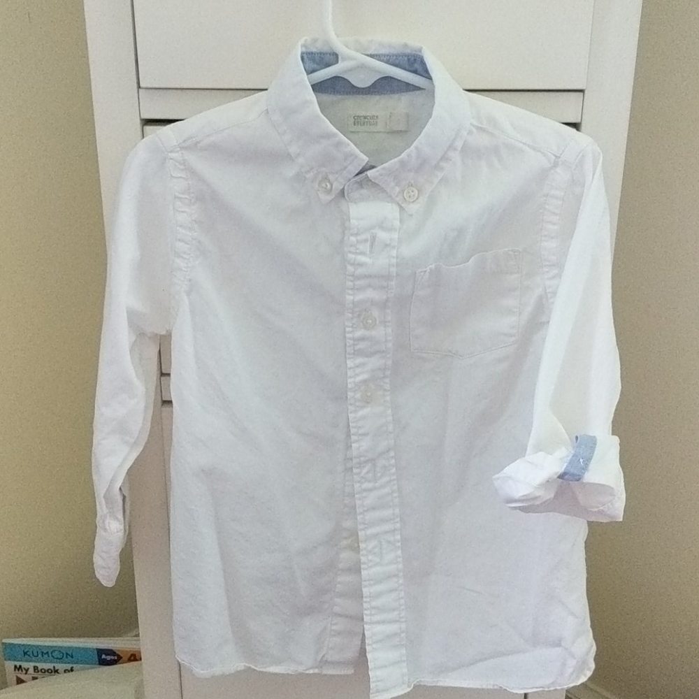 Crewcuts, size 3, white button down.